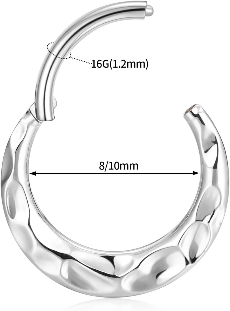 FUNLMO Store 316L Surgical Steel Septum Ring Nose Ring Hoop Hypoallergenic Daith Cartilage Conch Tragus Rook Earlobe Piercing Jewerly for Women Men - Image 2